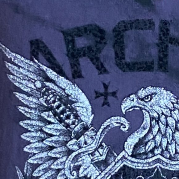 Archaic by Affliction Free Air Y2K Tattoo Graphic Eagle US Flag Grunge Top-L - Picture 4 of 15